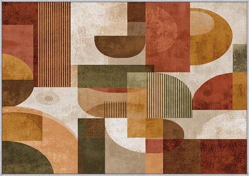 Mid Century Modern Rug, Large 8x12 Area Rugs Retro Boho