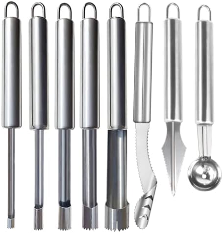 Fruit Corer Pitter Set Stainless Steel Core Pit Seed Remover,Corer and Pitter Remover Set for Fruit (8 Pack)