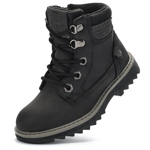 TZJS Girls Boys Toddler Boots Kids Unisex Lace Up Hiking Work Boots Girl Water Resistant Ankle Boot Boy Sizes 7-13 Outdoor Autumn Shoes for Toddler/Little Kid