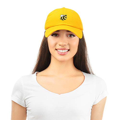 Dalix Bumble Bee Baseball Cap Dad Hat Embroidered Womens Girls In Gold #TOP4