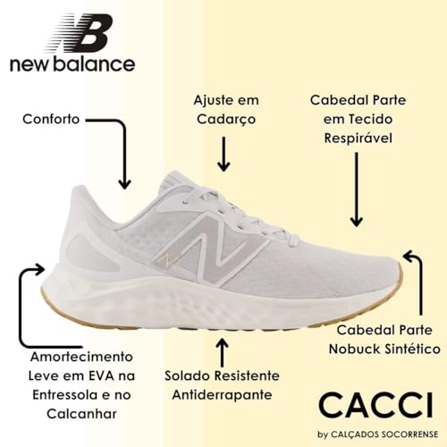 Tênis New Balance Fresh Foam Arishiv4 Feminino Marrom e Branco