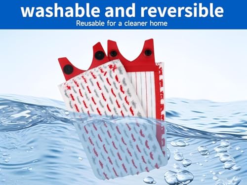 3 Stück Bodenwischer Ersatzbezug Kompatibel mit Vileda Wischmopp Ersatz Mikrofaser Set,für Ultramat Mop Ersatz, Leicht zu Befestigen,Staubwischer,für Alle Flecken Entfernen Boden Rot 8