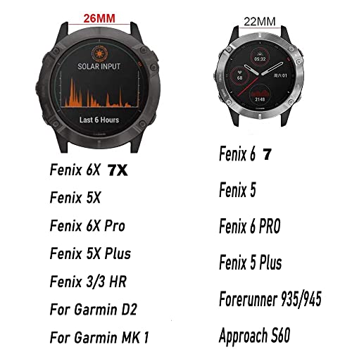 Correa de silicona de 26mm para Garmin Fenix 7X en rutas de montaña 7