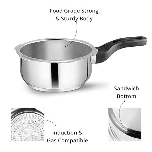 Image of 1.5 Litres Pressure Cooker | Outer Lid | Stainless Steel | Induction & Gas Stove Compatible | ISI Certified | 5 Years Manufacturer's Warranty