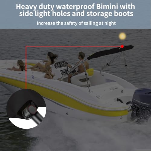Bimini Top Storage Boot,91"-96" Bimini Top Cover Replacement Boot, Waterproof UV Protection Fits Round and Square Tube for Bimini Tops for Boats,Black by EHRGK - Used condition - Image 5