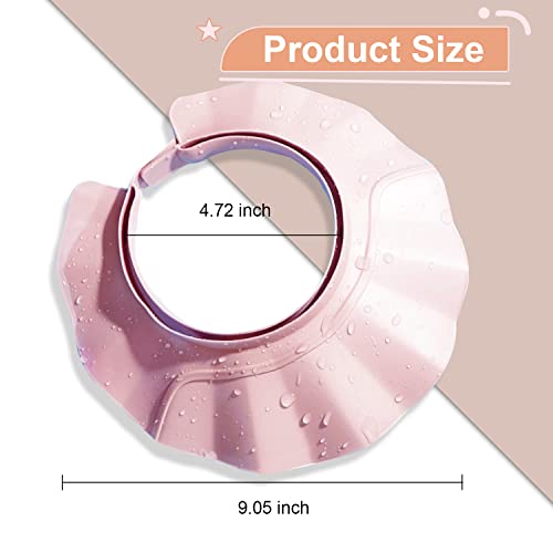 Baby Shower Cap Adjustable Bath Shampoo Hat Baby Hair Washing Guard Bath Shield Visor Hat Eyes And Ears Head Protection Waterproof Soft Silicone Shower Cap For Kids Toddler Pink #TOP1