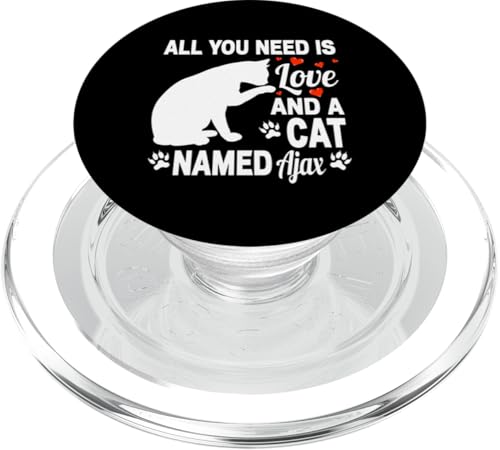 Nombre de Gato Personalizado AJAX Lindo Gatito Amante de Las Mascotas PopSockets PopGrip para MagSafe