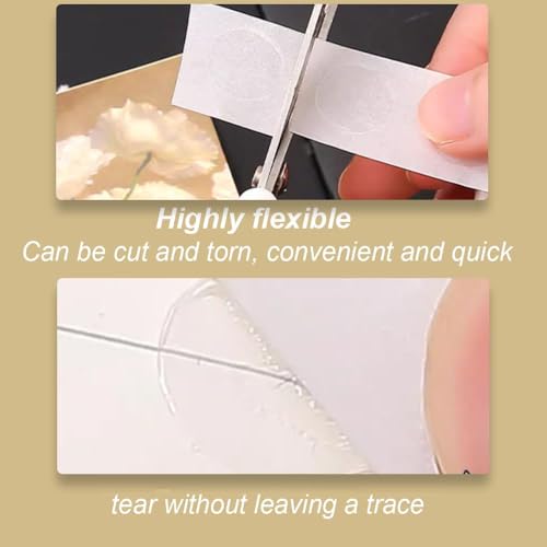 CCLKHY Klebepunkte - 2 Rollen / 200 Rund, Transparent, Doppelseitig für Dekoration, Hochzeit, Weihnachten, Geburtstag, Party