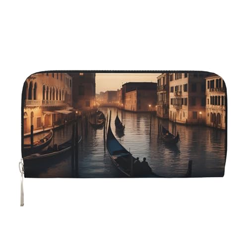 Venice Night Print Womens Wallet, Ladies Credit Card Holder, Phone Wallet Purses, Long Clutch Hand Bag
