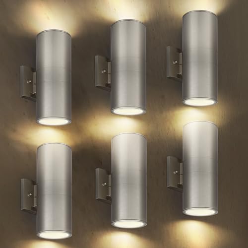 ASD 2 Light Cylinder Outdoor Sconce Lights, Steel 120W E26 ETL 6 Pack