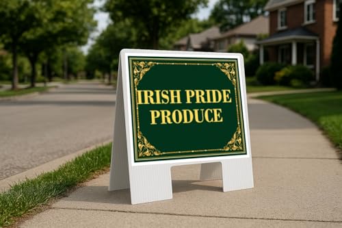 Irish Pride Produce St. Patrick'S Day Irish Clover Fancy Gold A-Frame Double Sided 23x23 in. sign