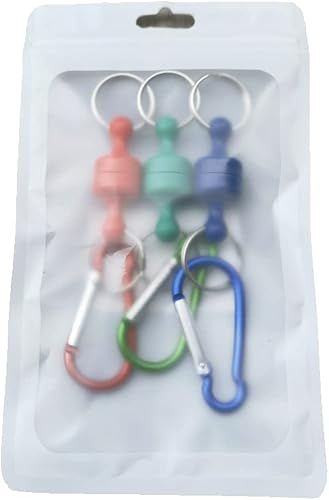 Miniatura 6 de Inf-way 3 piezas de anillos divididos con imanes súper fuertes, ganchos para llavero, soporte magnético de liberación de red, imanes para