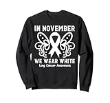 in november we wear white butterfly lung cancer awareness felpa