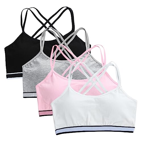 SEADEAR Girls Training Bra Set, 6PCS Cotton Bra Briefs Girls Seamless Underwear Set Training Bra and Matching Panties2