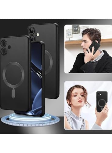 Image of DIZORO Samsung A07 5g Case, Compatible with Mag Safe Back Cover, Matte Luxury Metallic Luster Flexible TPU Wireless Charging Shockproof Case with Camera Protector