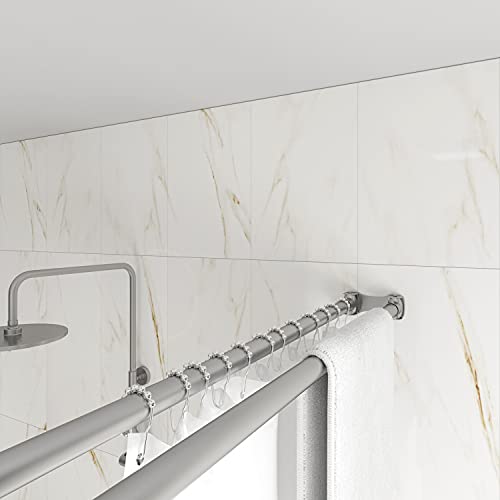 Naiture 60'' Stainless Steel Double Straight Shower Curtain Rod, Brushed Nickel Finish #TOP2