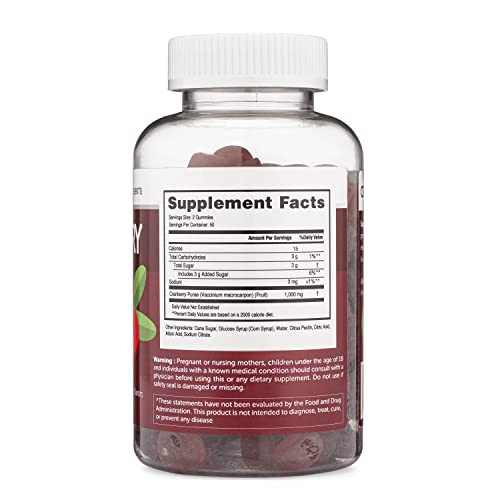 Herbatech Supplements Cranberry Gummies Supplement For Women, Men, And Kids (100 Count, 1000Mg) Cranberry Gummies For Urinary Tract Health Made In The Usa #TOP1