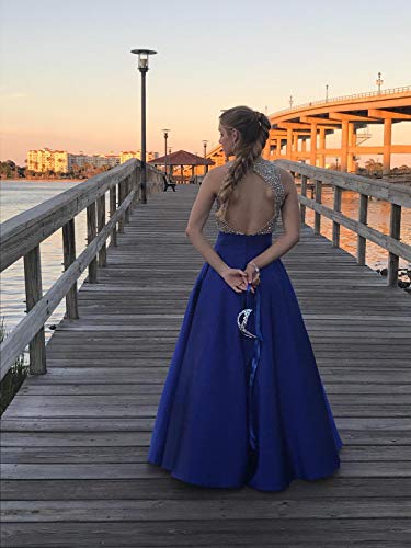 HEIMO Women's Sequins Keyhole Back Evening Ball Gown Beading Formal Dress for Teens Prom Dresses Long H095 0 Black - Thumbnail 6