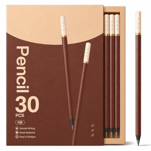SimSign Bleistifte 2B - 30 Stück Dreikant Bleistift mit Stabiler Dicker Mine & aus Schwarzem Holz Pencil für Schule Büro Zeichnen
