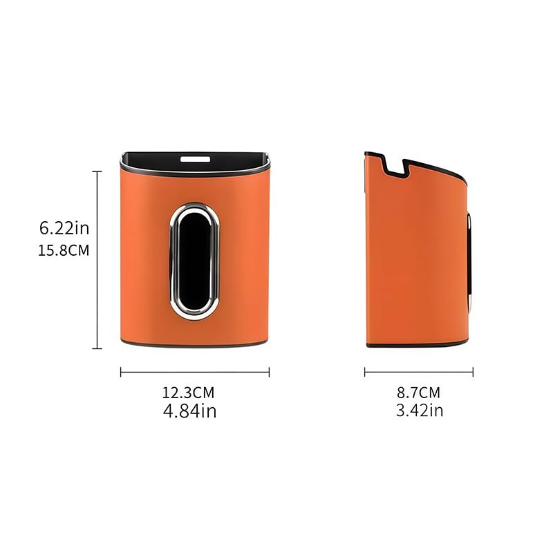 Porta Fazzoletti Auto per Jeep Compass 2007-2026, Scatola da Appendere al Poggiatesta in Pelle Arancione, Organizer per Sedile Posteriore (Confezione da 2),Orange