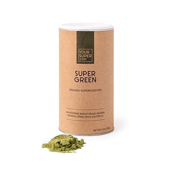Your Super Organic Super Green Smoothie Mix – Superfood Powder for Natural Immune Support, Made with Wheatgrass, Barley…