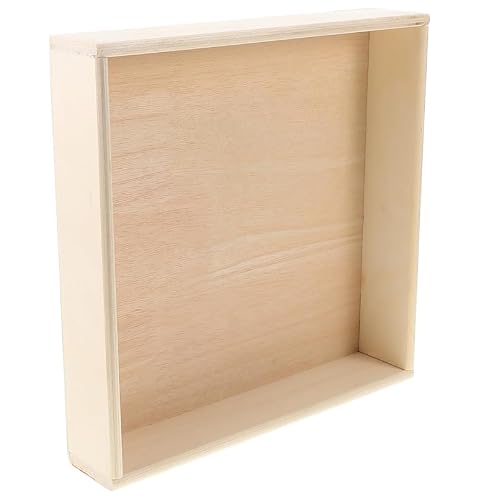 FAVOMOTO Wooden Desktop Sand Pit Table for Square Montessori Tray Sand Storage Box Stable Indoor Sandbox for Playrooms and Small Spaces Natural Wood Sandbox for Family-Friendly Clean Play