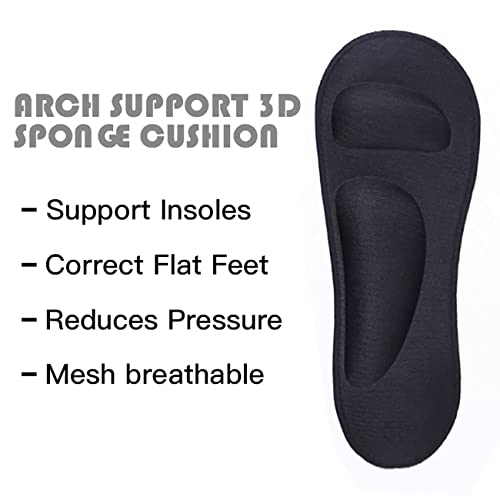 3Pcs 3D Arch Support Socks Padded Women's No Show Nylon Socks Sponge Cushion Liner #TOP3