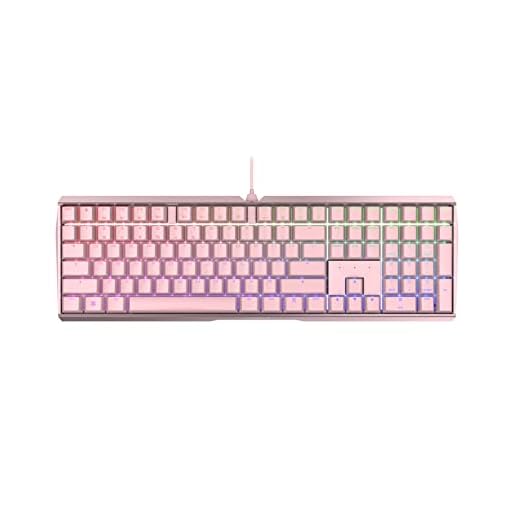 Cherry MX 3.0 S Wired Mechanical Gaming Keyboard. Aluminum Housing Built for Gamers w/MX Blue Switches. RGB Backlit Color Display Over 16m Colors. Pink (Renewed)