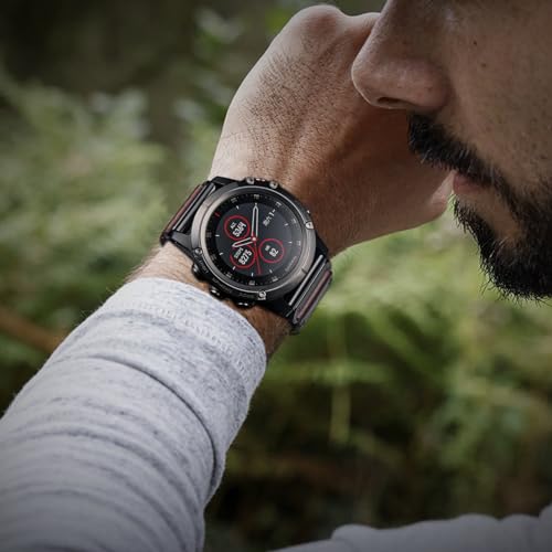 Correa de cuero Horween para reloj compatible Garmin miniatura 4
