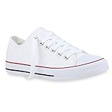  stiefelparadies Herren Schuhe Sneaker High Basic Schnürschuhe Turnschuhe Freizeit Schuhe 155413 Weiss Agueda 43 Flandell