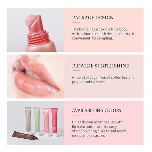 LFuTPm 5PCS Summer Special Lip Balm Butter Set - Natural Shea Butter & Avocado Oil, Hydrating Non-Sticky&Lightweight, Soothes & Softens Dry Lips, Lip Care Gift Set