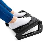 Unibos Ergonomic Foot Rest Under Desk, Adjustable Height & Tilt Foot Stool with Roller Massager, Office Footrest for Posture Support, Back & Leg Pain Relief, Non-Slip Base for Home & Office