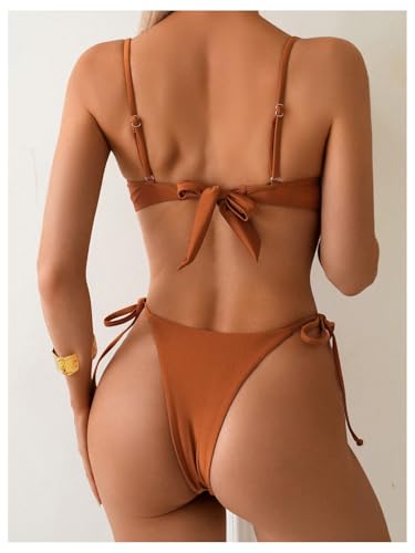 SOLY HUX Bikini Sets for Women Two Piece Swimsuit Underwire Tie Side String Bathing Suit2