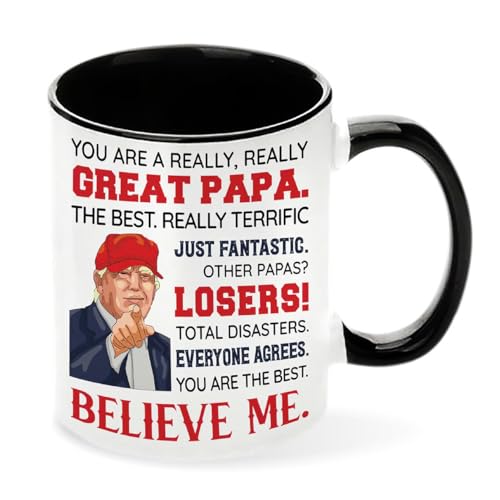 Viberty Fathers Day Gift for Papa from Grandkids, Grandchildren - Christmas, Birthday, Father's Day Gifts for Dad, Father, Grandpa Gift Idea - Papa Coffee Mug 11oz