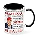 Viberty Fathers Day Gift for Papa from Grandkids, Grandchildren - Christmas, Birthday, Father's Day Gifts for Dad, Father, Grandpa Gift Idea - Papa Coffee Mug 11oz