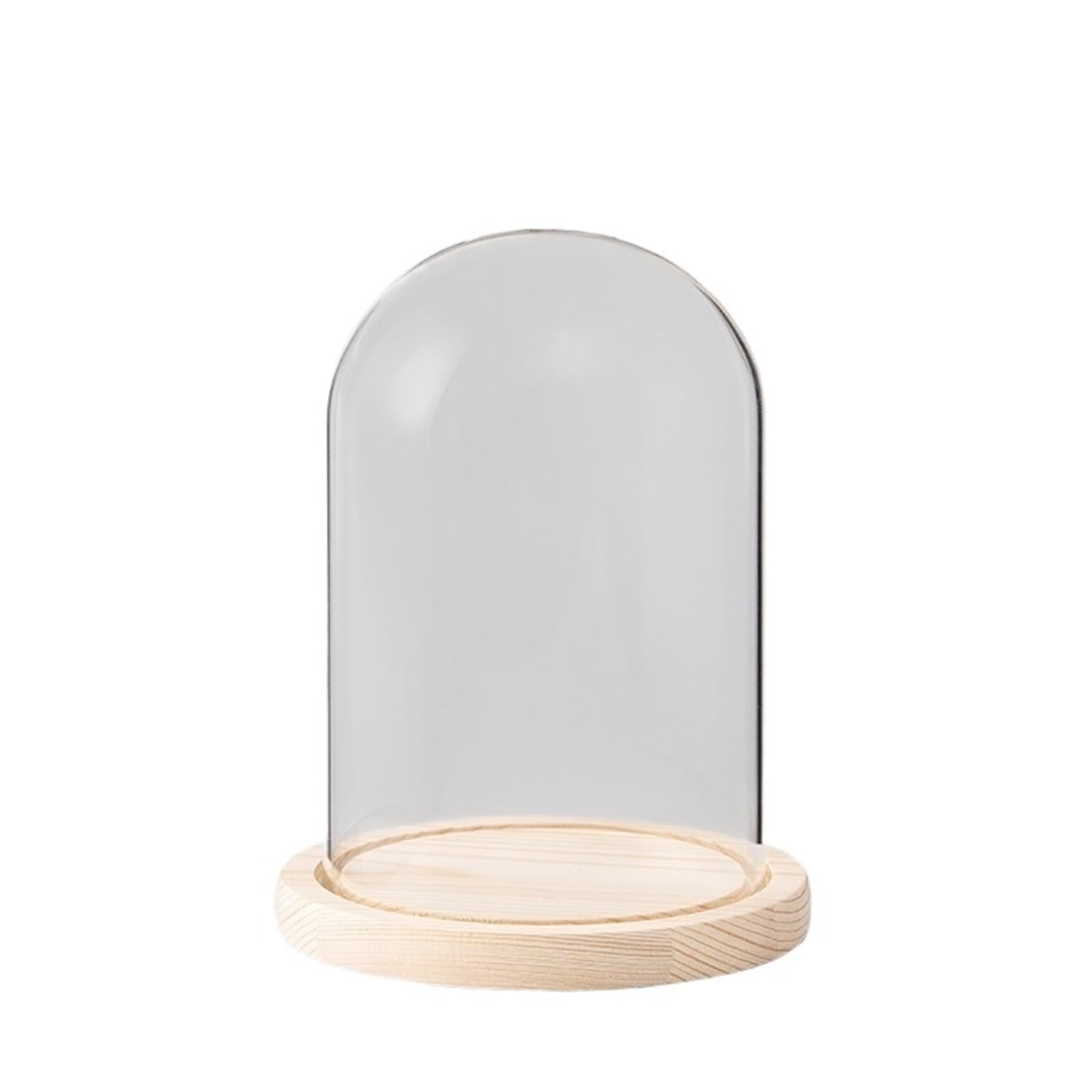 ZFPKXHVMG Glass Dome Cloche Bell Jar, Glass Cloche Dome 20cm Diameter 30cm Height Transparent Display Cover(Color 04)