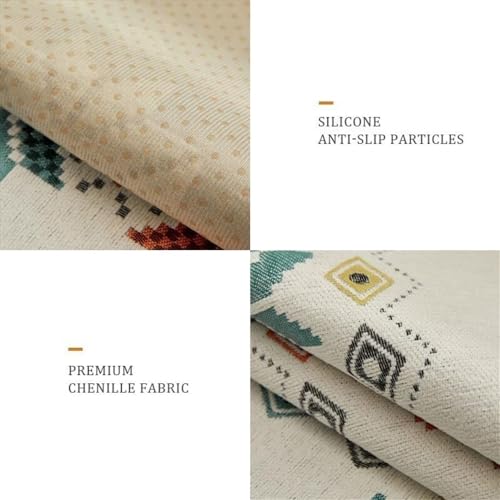 Couverture de balcon douce en chenille blanche style bohème