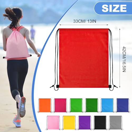 Dntorx Sacs à dos d'Halloween avec cordon de serrage, 12 couleurs, en nylon imperméable, pour le sport, la gym, les voyages, la natation, la plage – vue 2