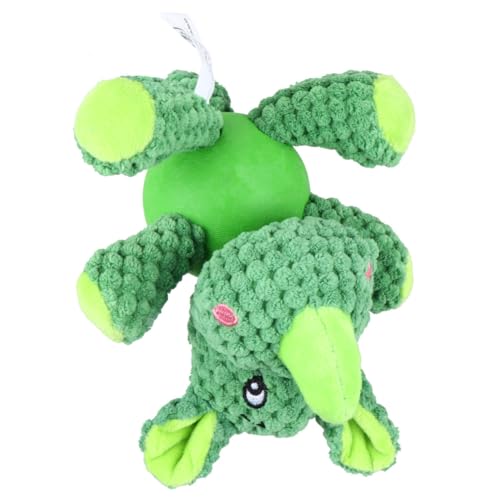 UKCOCO Sonore pour Animaux de Compagnie en Tissu Forme Rhinocéros Vert, à Mâcher Éducatif Réduit L'ennui et Attire L'attention du Chien pour Chien