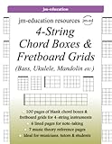 4-String Chord Boxes & Fretboard Grids: (Bass, Ukulele, Mandolin etc.)