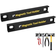 UCINNOVATE Magnetic Tool Holder with Rubber Protection, 2 Pack 8 Inch Heavy Duty Wall Mounted Tool Organizer for Garage, Workshop, and Home Use, Securely Hold Wrenches, Screwdrivers, Pliers, and Tools