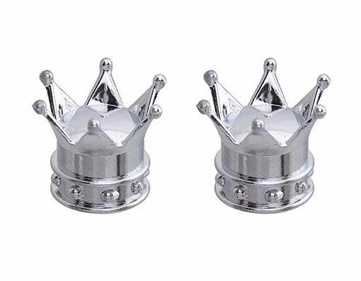 Tapones de válvula cromados para corona de bicicleta. Piezas para bicicletas.