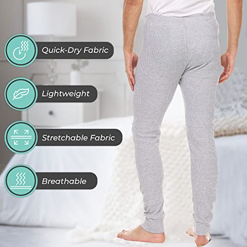 Mens Thermal Long John Pants - Thermal Bottom Base Layer For Tshirts & Jackets - Lightweight Thermal Underwear Mens - 3 Pack #TOP4