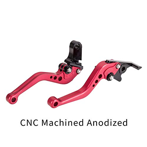 Hopider Short Brake Clutch Levers Compatible with GROM MSX125 2014-2019, CBR250R 2011-2013, CBR300R/CB300F/FA 2014-2019, CB400F/CB400R 2013-2015, CBR500R/CB500F/X 2013-2019, Monkey 125 2018-2019,Red