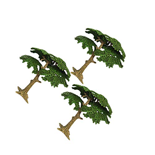 Toyvian Model Trees Cypress Miniature Artificial Tree Fake Plants Train Trees For Sand Table Models Scene Decoration 3Pcs Size S #TOP2