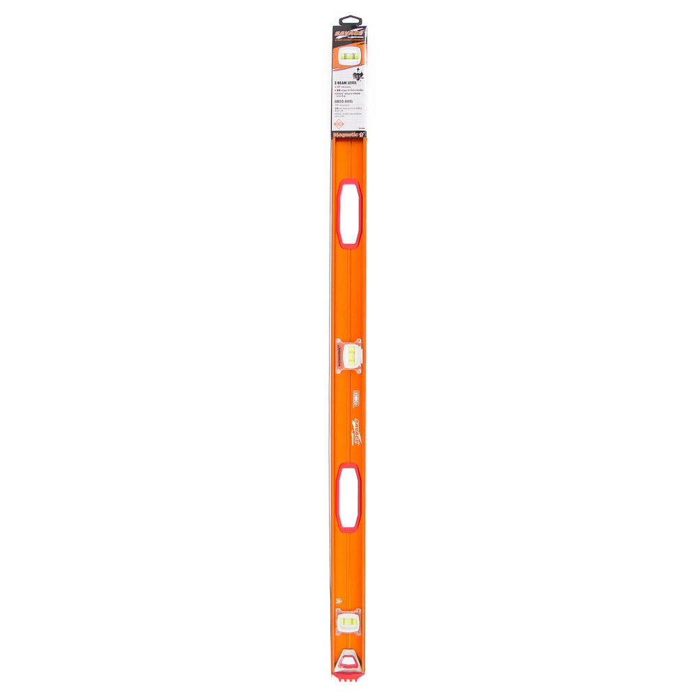 [Discontinued] 48" Magnetic Professional Grade Anodized Aluminum I-Beam Level with Gelshock End Caps, Model SVI48M