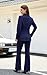Agenlulu Women's 2 Piece Suits Business Casual Outfits Long Sleeve Solid Blazer Pantsuits Professional Office Work Sets Navy Blue