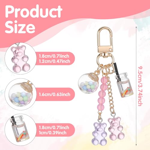 Ymapinc 2Pcs Purse Charms for Handbags,Keychain Accessories for Women Cute Bear Key Pendant Candy Pendant Charms for Wallets,Car Keys,Backpack Tote Bags