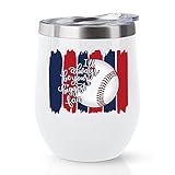 Coolertaste Baseball Gifts for Boys Girls, Baseball Mom Gifts, Baseball Lover Coffee Mug 12oz, Baseball Gifts for Women, Baseball Fan Gifts, Sports Gift Ideas Travel Stainless Steel Wine Tumbler
