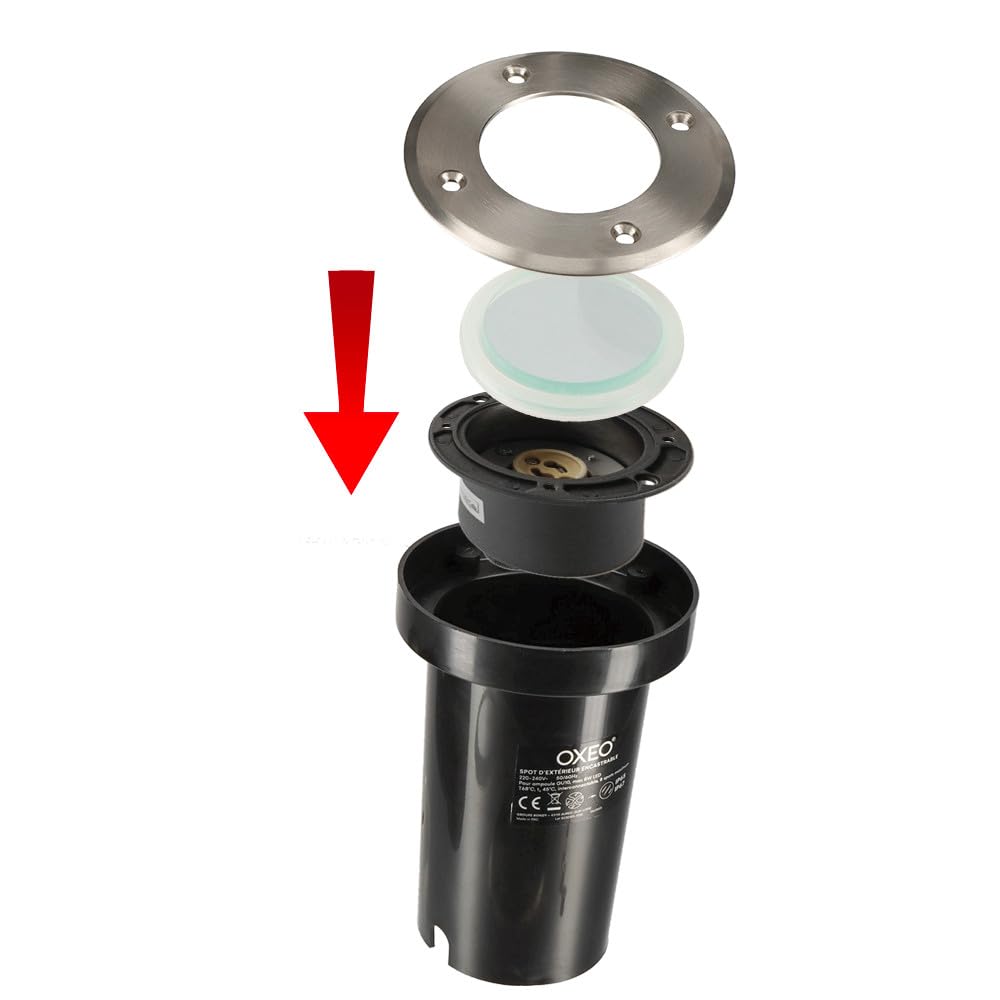 Spots encastrables X6 - Extérieur - Couvercle inox - Pour Ampoule LED GU10 - Etanche IP67 - Spot terrasse - Éclairage jardin